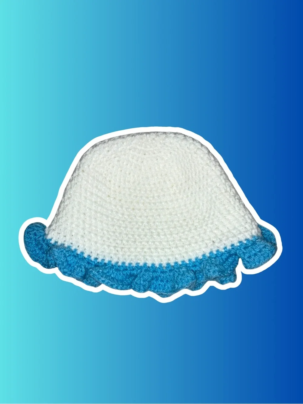 Crocheted bikini top set with matching hat